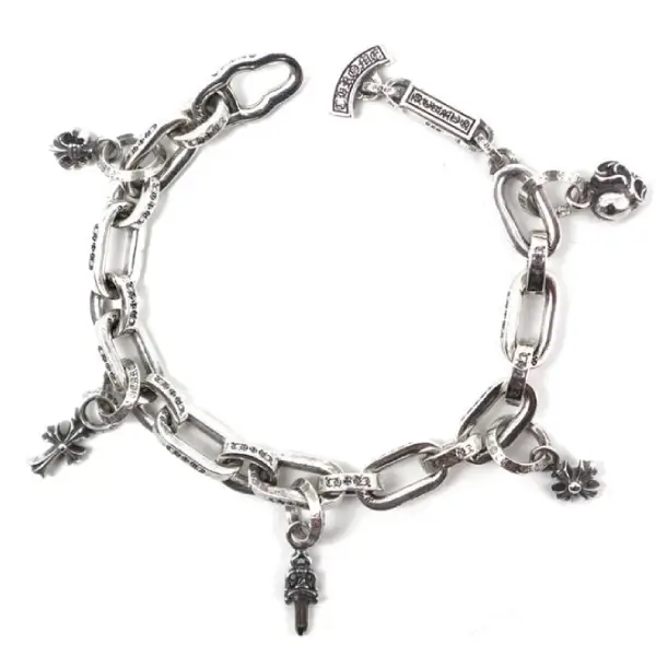 Chrome-Hearts-Multi-Element-Drop-Paperchain-Bracelet Chrome Hearts Multi Element Drop Paperchain Bracelet