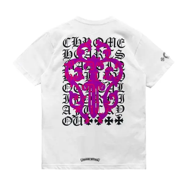 Chrome-Hearts-Script-Dagger-Logo-Short-Sleeve-Tee Chrome Hearts Script Dagger Logo Short Sleeve Tee