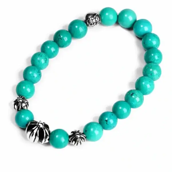 Chrome-Hearts-Turquoise-Bead-Bracelet Chrome Hearts Turquoise Bead Bracelet